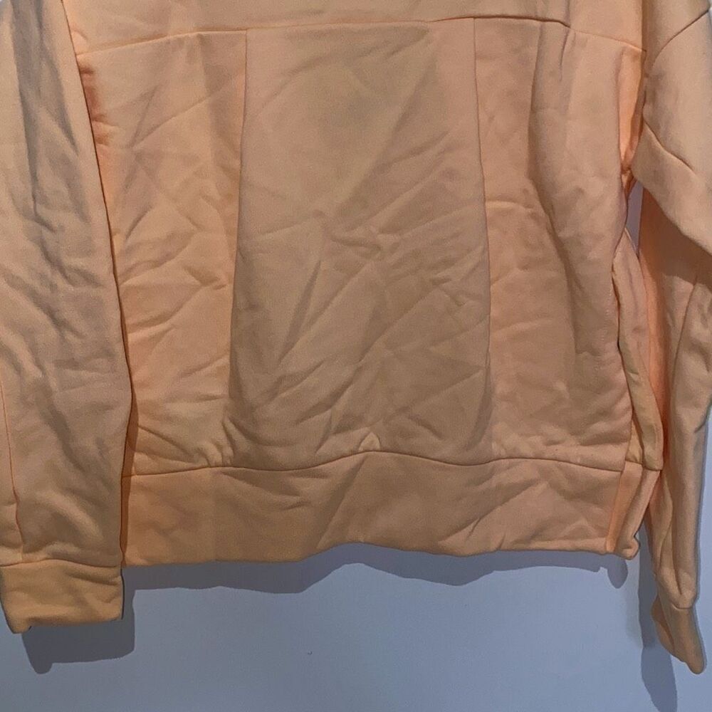 Adidas Womens Sweater Pullover Crewneck Sweatshirt Orange Small Glam Logo Snap S - Picture 6 of 7